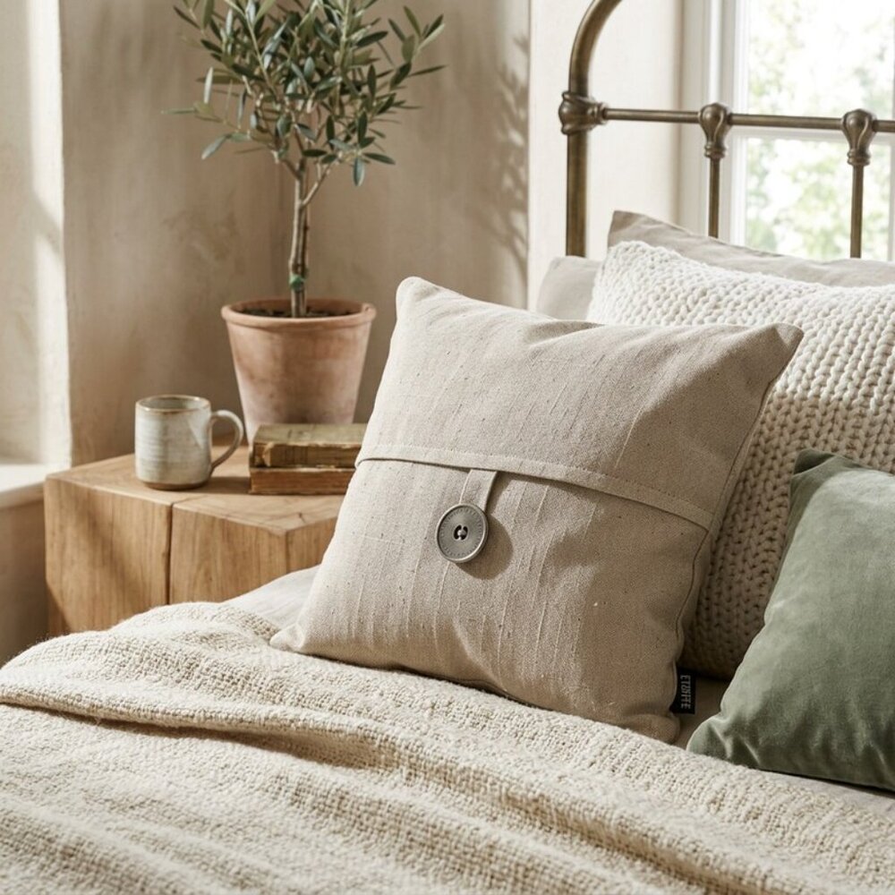 ELRENE Envelope Pillow One Button – Wheat, 18X18